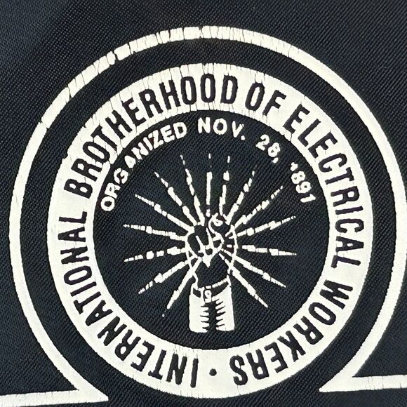 Vintage 90s IBEW Local 383 Satin Jacket Glen Ellyn Illinois Union Black XXL 2XL - Picture 7 of 13